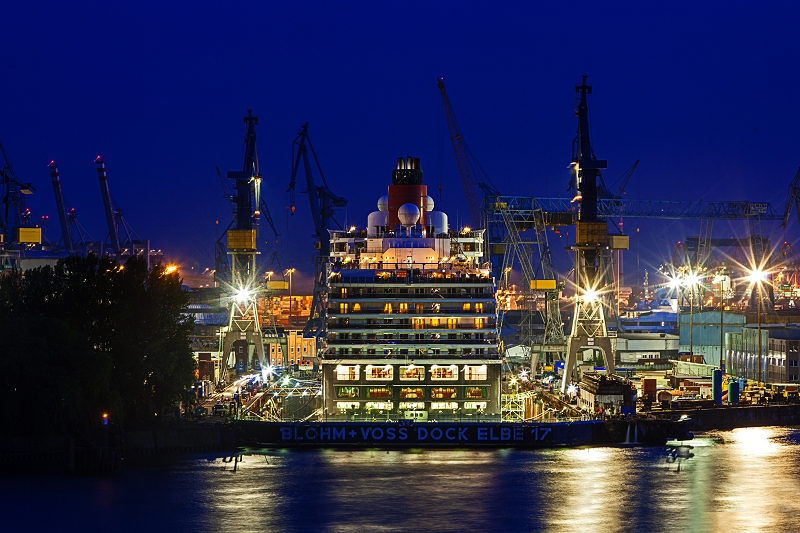 Motiv Hamburger Hafen bei Nacht