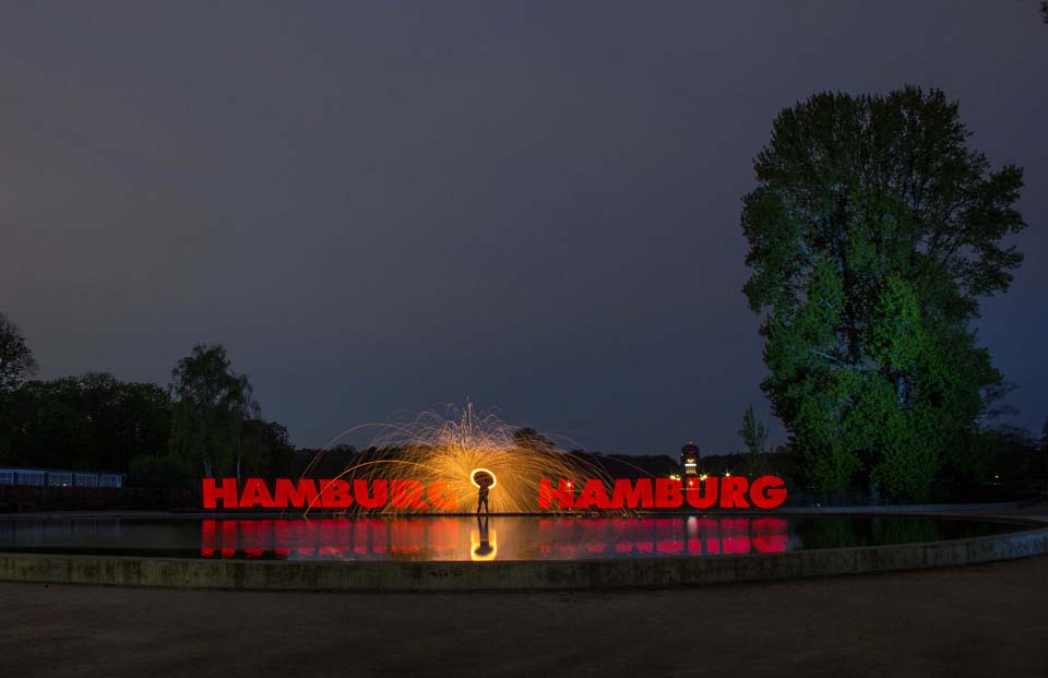 Hamburg Schrift lightpainting